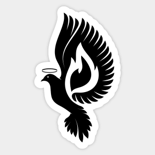 Dove and flame - symbols of the Holy Spirit Sticker